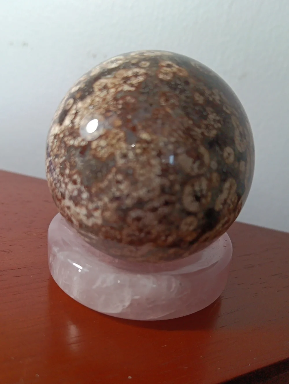 Polished Russian Flower Agate Crystal Sphere